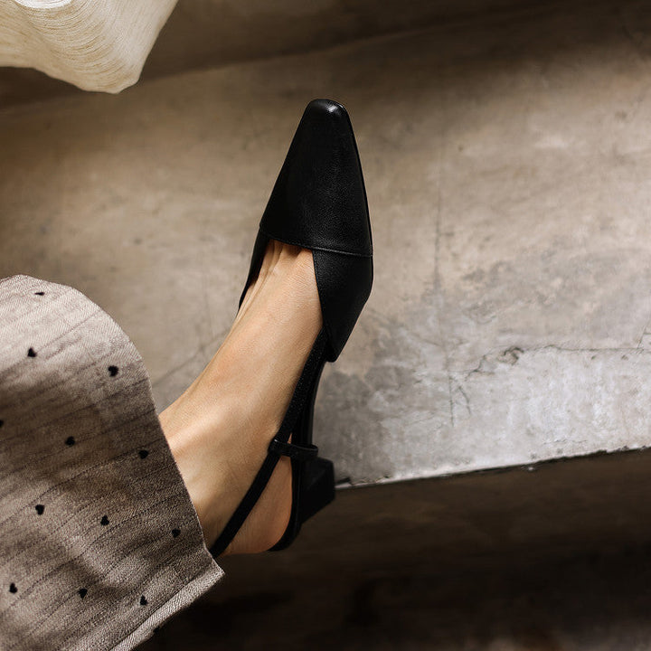 Women's Genuine Leather Slingback Heels - Polished All-Day Wear