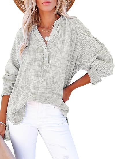 Women's Relaxed Elegance Button Blouse - Effortless Day-to-Night