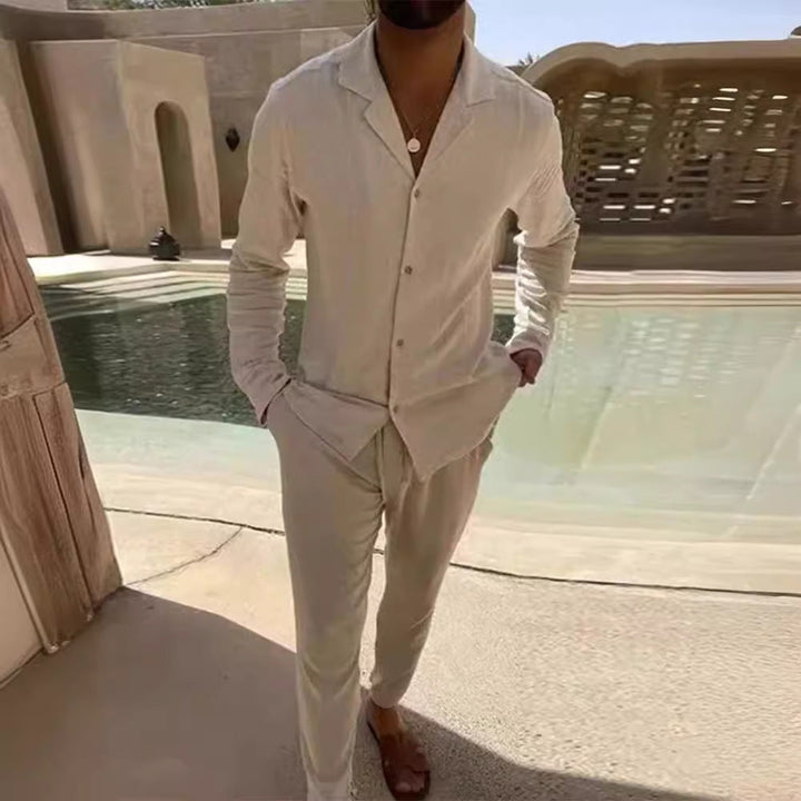 Men's Linen Summer Two-Piece Set - Breezy Warm-Weather Comfort