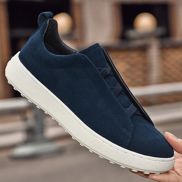 Men's Suede Trainers - Casual Low-Top Leather Sneakers