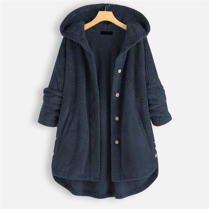 Women's Mira Plush Hooded Button Jacket - Cozy Warmth