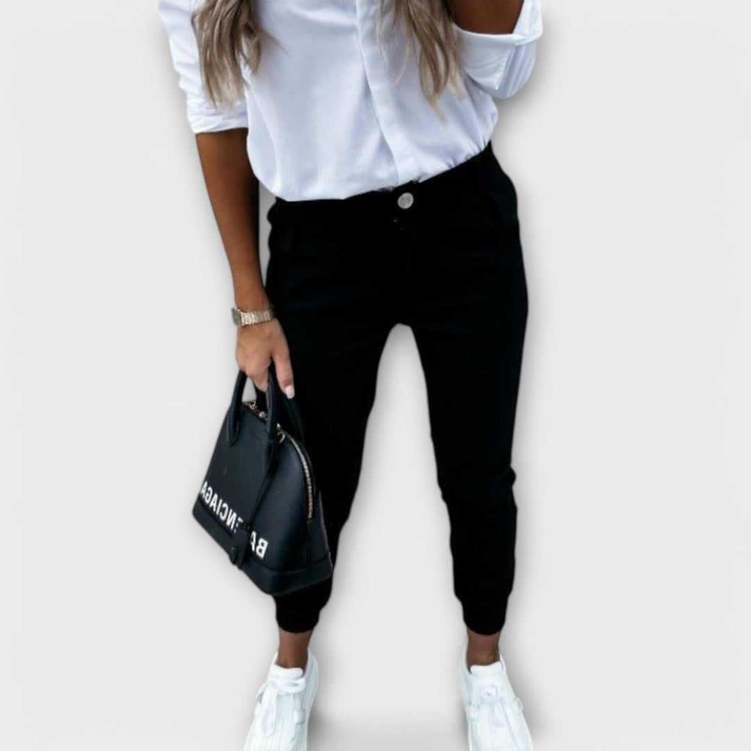Women's High-Waist Stretch Pants - Everyday Comfort & Style