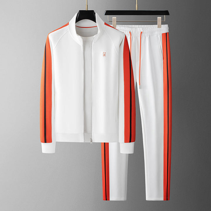 Men's Track Set – Contrast Stripe Zip Top and Joggers Co-ord