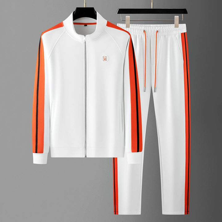 Men's Track Set – Contrast Stripe Zip Top and Joggers Co-ord
