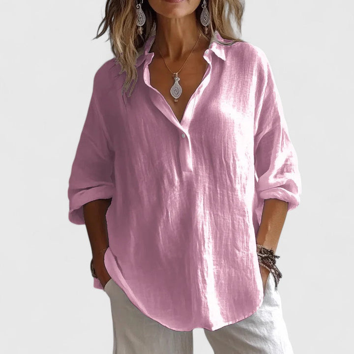 Women's Laid-Back Chic Blouse - Relaxed Yet Refined