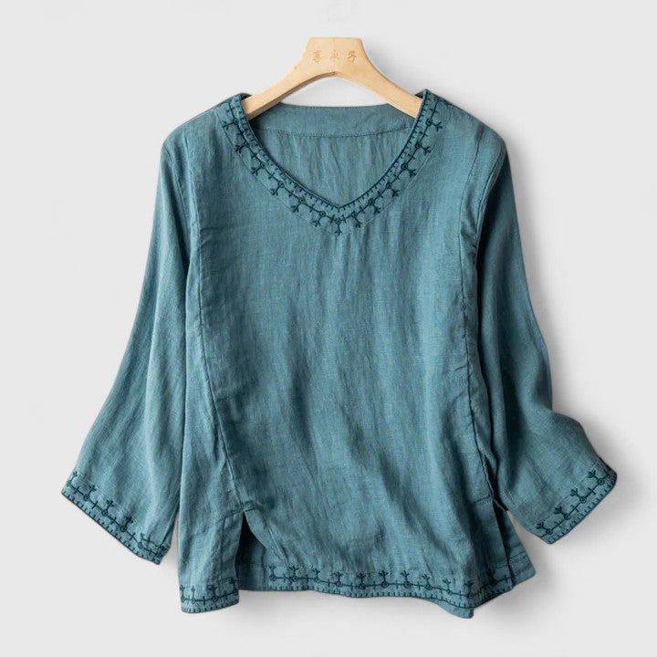 Women's Embroidered Elegance Blouse – Boho Chic Everyday Style