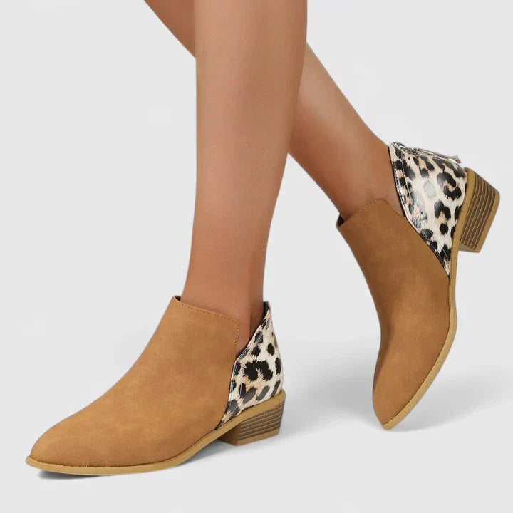 Women's Gabbie Vegan Leather Animal Print Ankle Boots - Everyday Chic