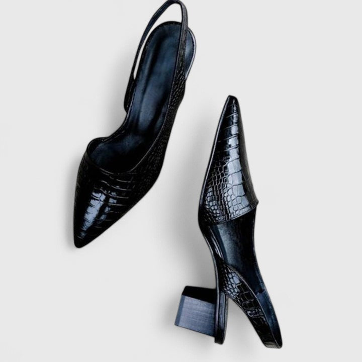 Women's Croco Slingback Block Heels - Everyday Elegance