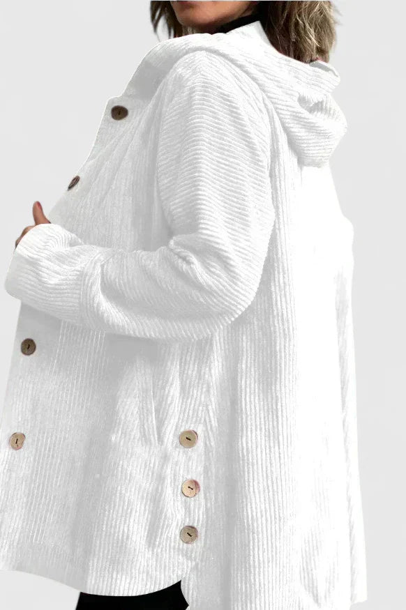 Women's Soft Ribbed Hooded Jacket - Effortless Everyday Style