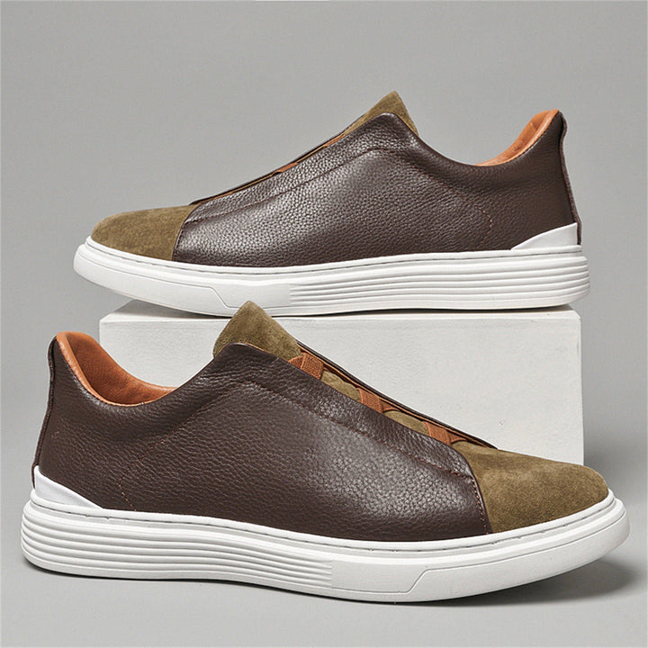 Men's Adriano Leather & Suede Sneakers – Slip-On Trainers