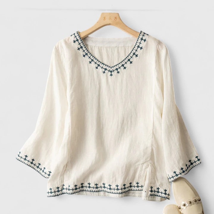 Women's Embroidered Elegance Blouse – Boho Chic Everyday Style