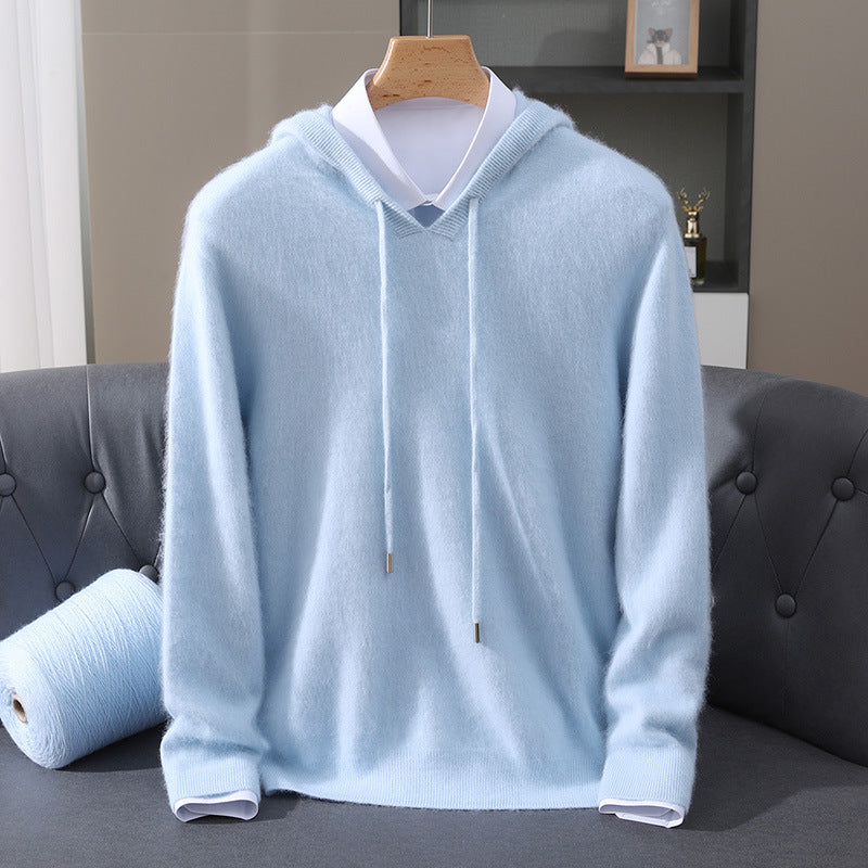Men's Cashmere Hoodie - Luxe Soft Hooded Pullover