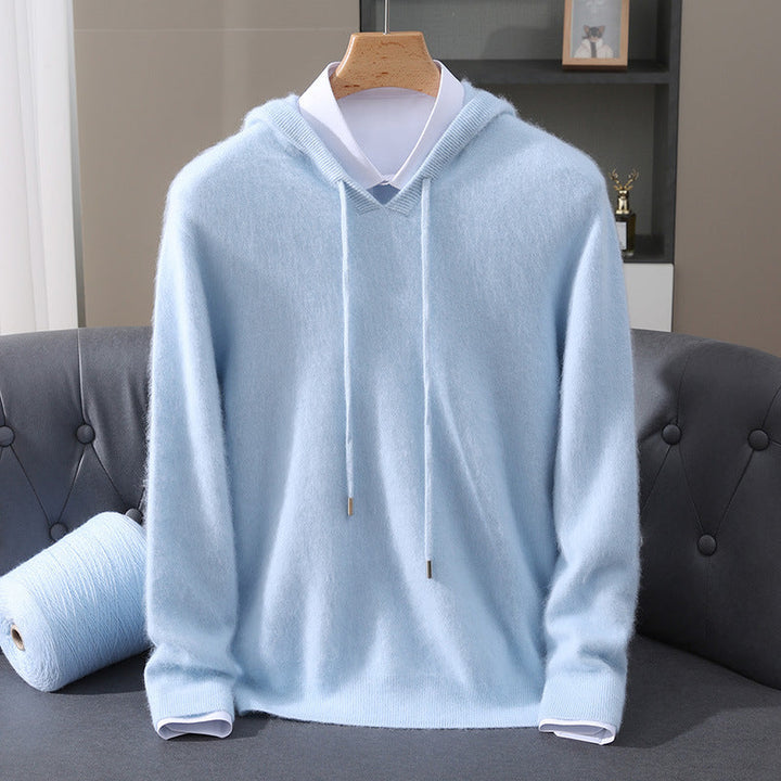 Men's Cashmere Hoodie - Luxe Soft Hooded Pullover