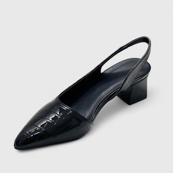 Women's Croco Slingback Block Heels - Everyday Elegance