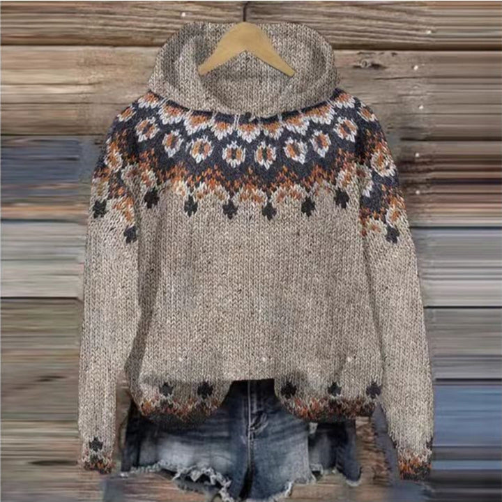 Women's Ethnic Print Retro Hoodie - Everyday Streetwear