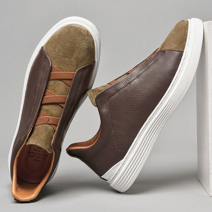 Men's Adriano Leather & Suede Sneakers – Slip-On Trainers