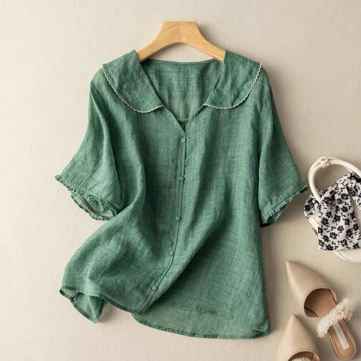 Women's Hailey Summer Button Blouse – Effortless Everyday Grace