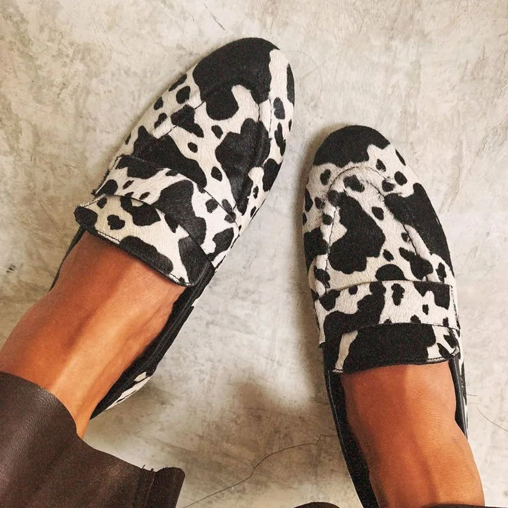 Women's Animal Print Loafers - Perfect for Office & Casual