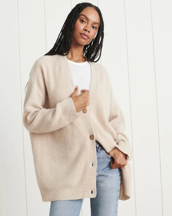 Women's Oversized Relaxed Fit Cardigan - Cozy Layering Essential