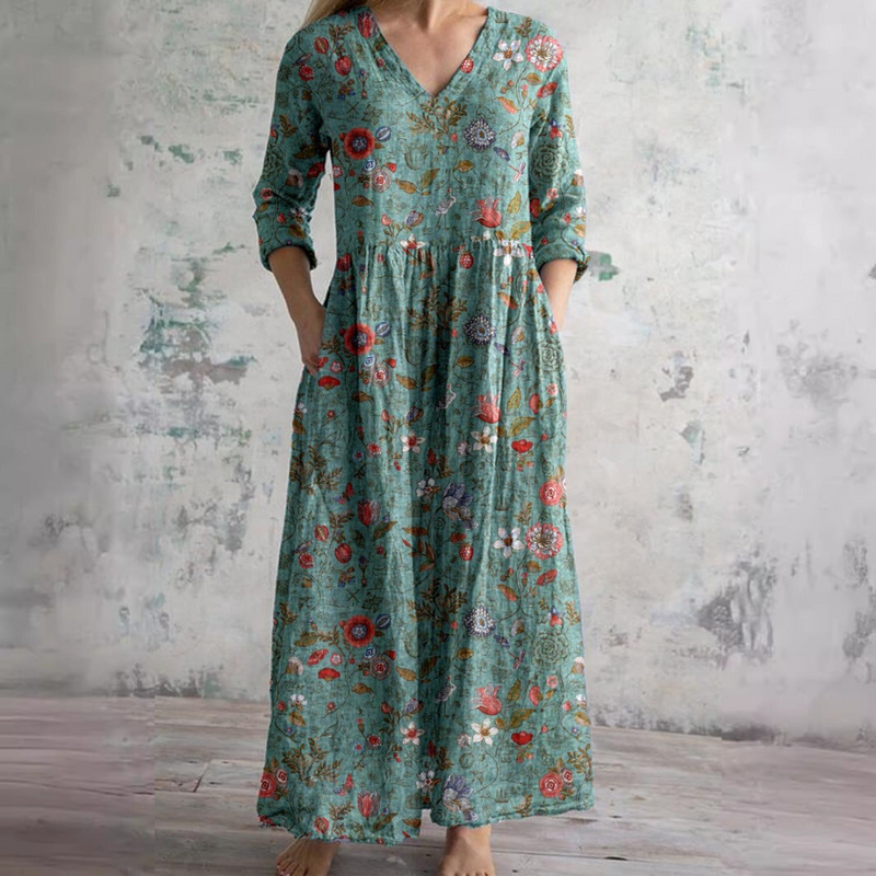 Women's Floral Flowing Summer Dress - Elegant & Breezy Everyday Style