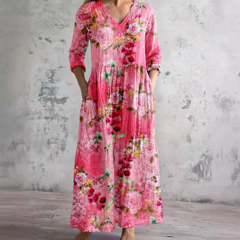 Women's Floral Relaxed Fit Dress - Effortless Elegance