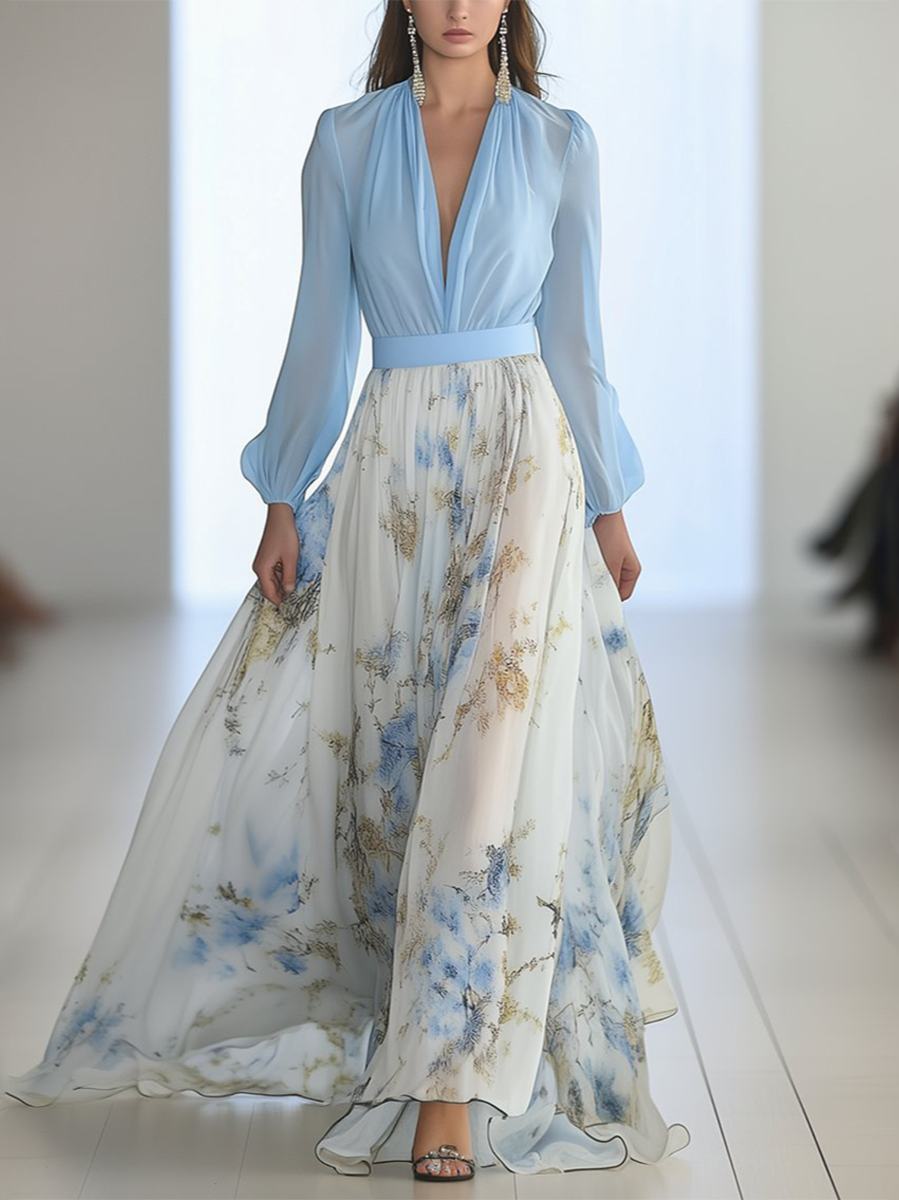 Women's Floral Print Maxi Dress - Effortless Day to Night