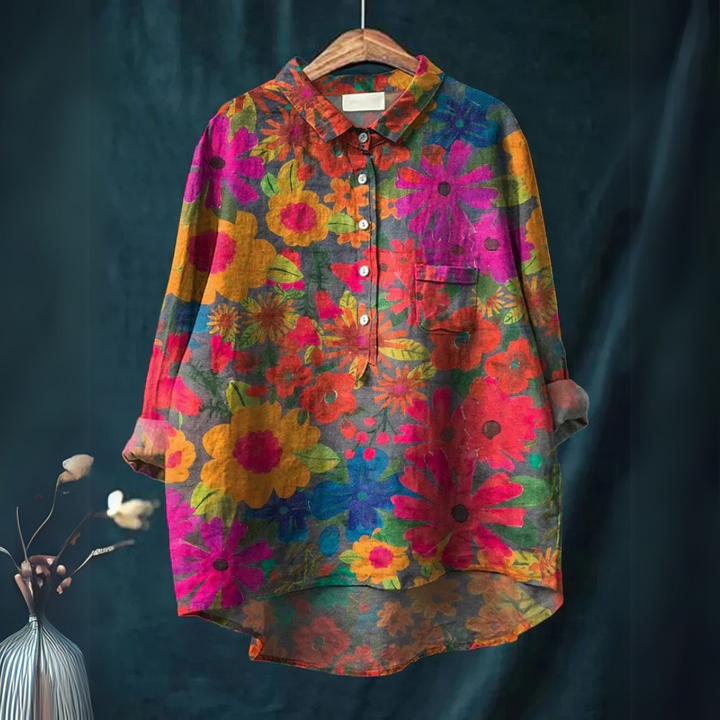 Women's Plant Print Tee - Vibrant Art for Everyday Joy