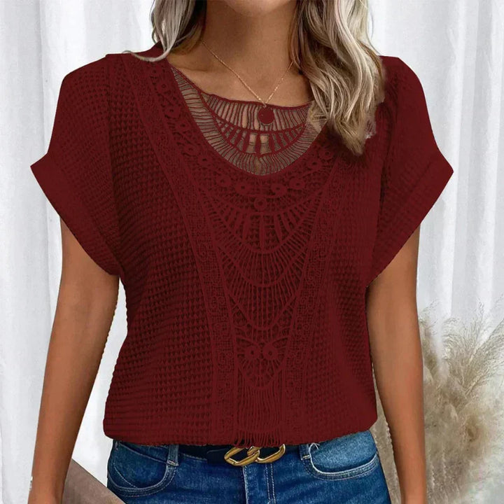 Women's Delicate Textured Blouse - Effortless Style and Comfort