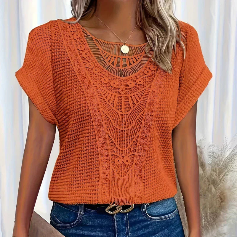 Women's Delicate Textured Blouse - Effortless Style and Comfort