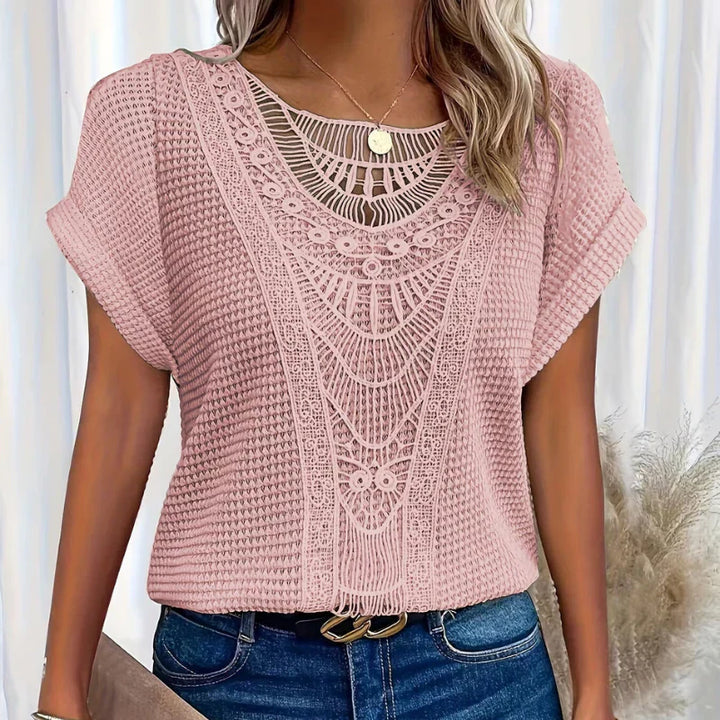 Women's Delicate Textured Blouse - Effortless Style and Comfort