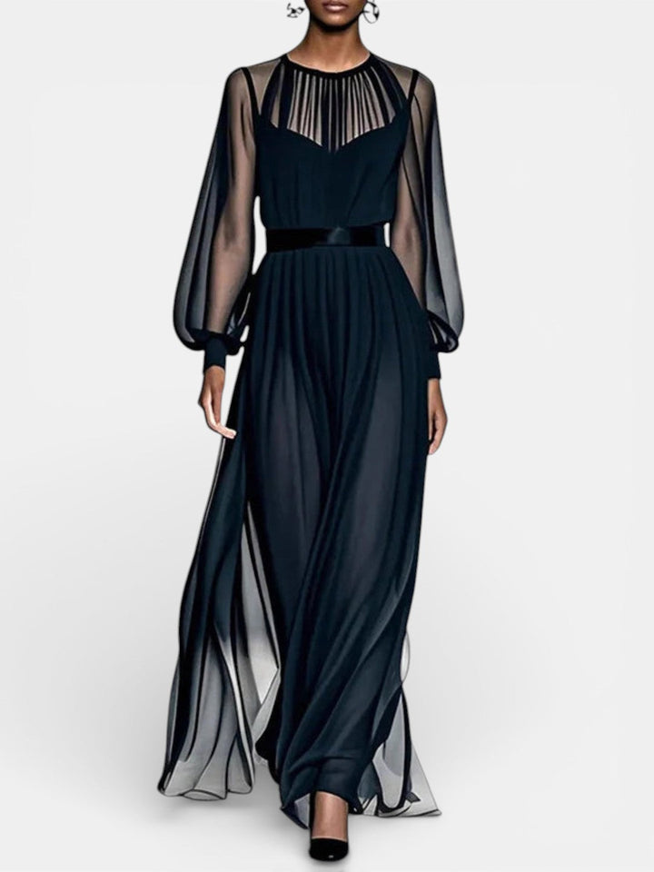 Women's Chiffon Elegant Maxi Dress - Effortless Evening Elegance