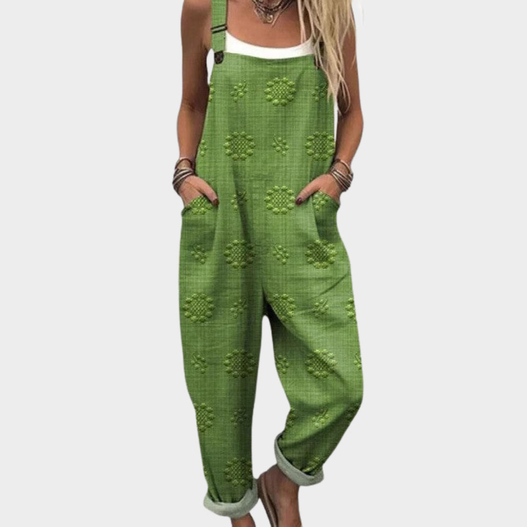 Women's Floral Print Wide Leg Jumpsuit - Effortless Summer Style