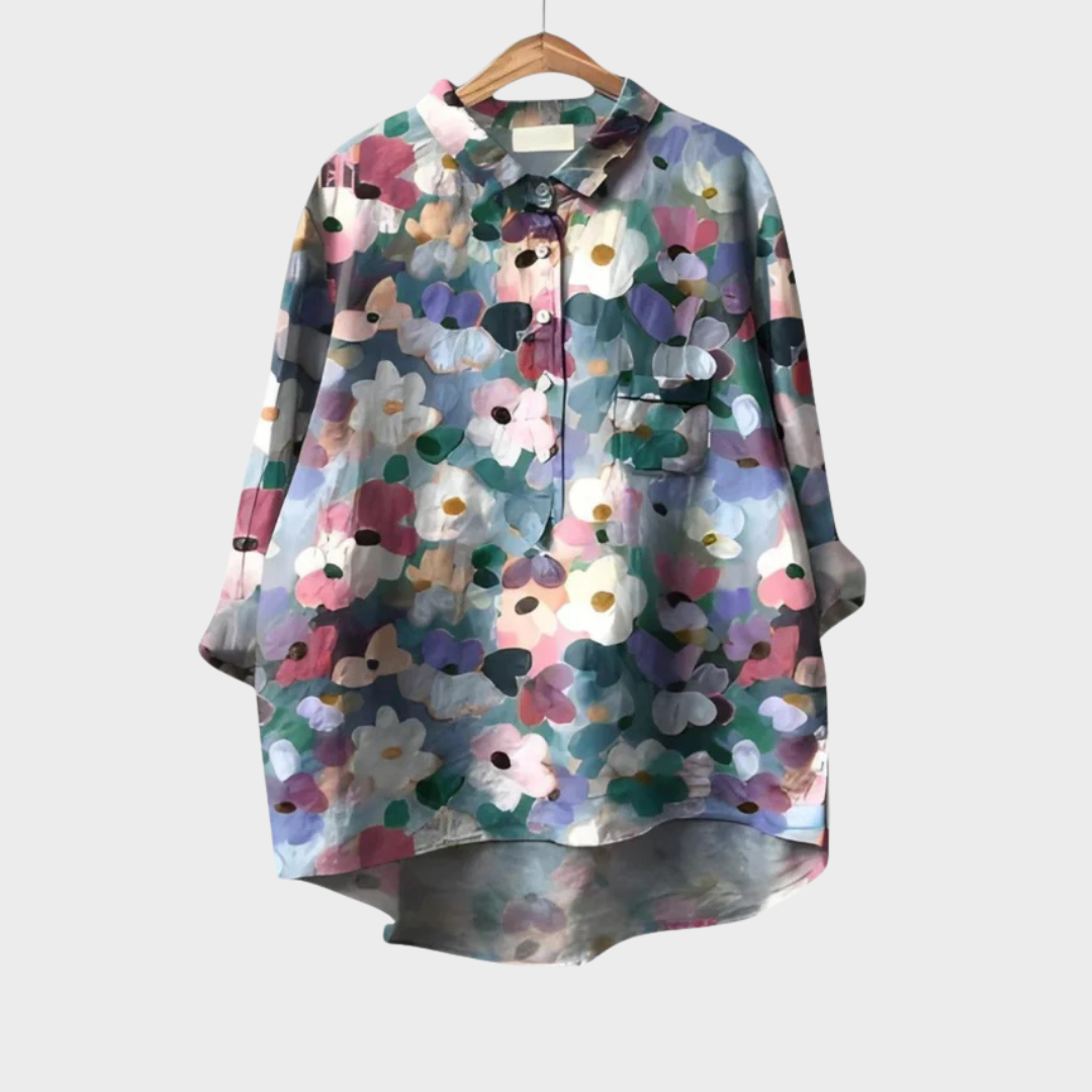 Women's Linen Printed Shirt - Breezy Elegance for Summer Days