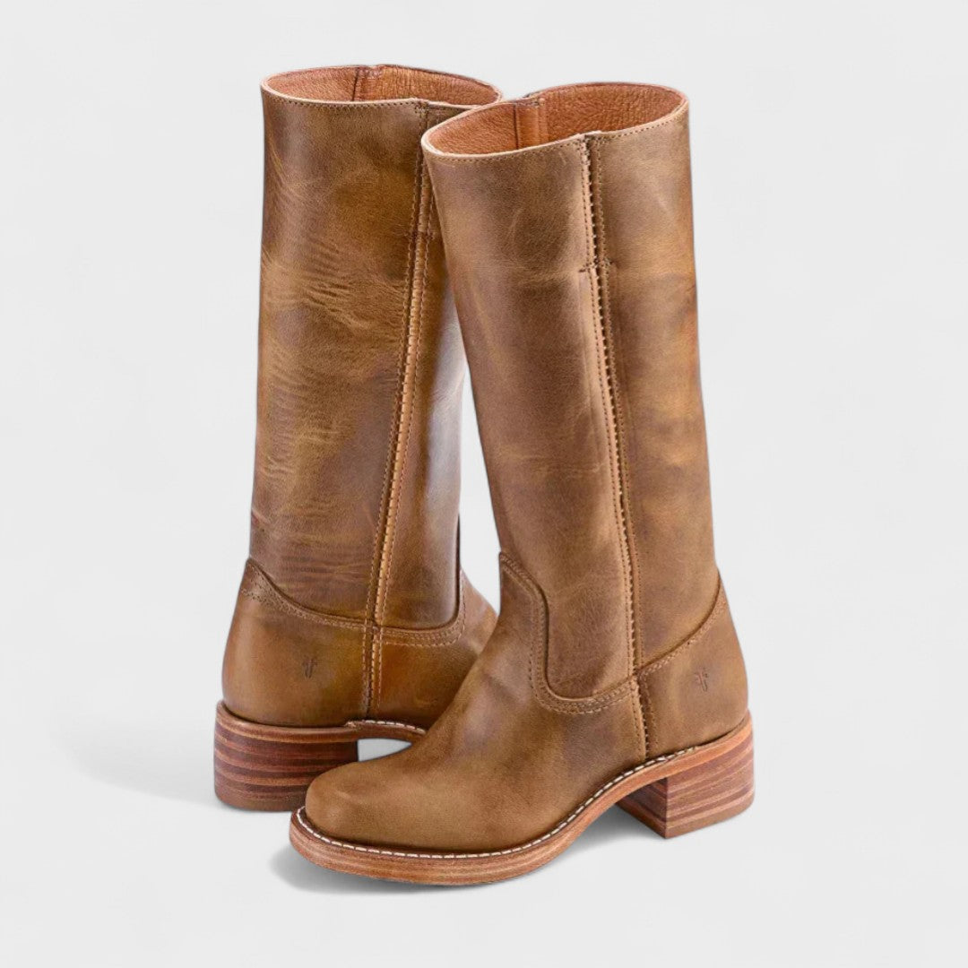 Women's Classic Vegan Leather Riding Boots - Everyday Elegance
