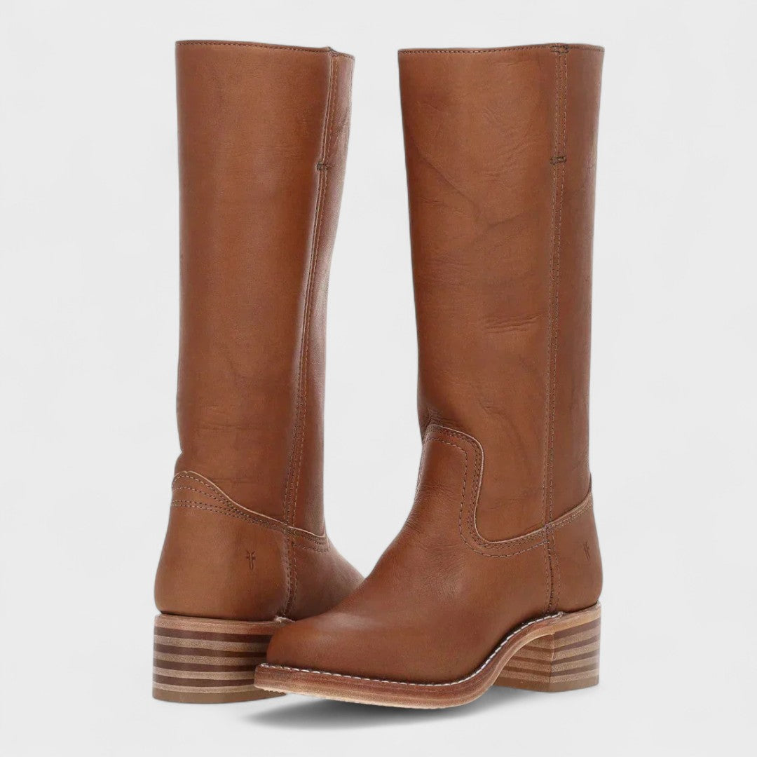 Women's Classic Vegan Leather Riding Boots - Everyday Elegance