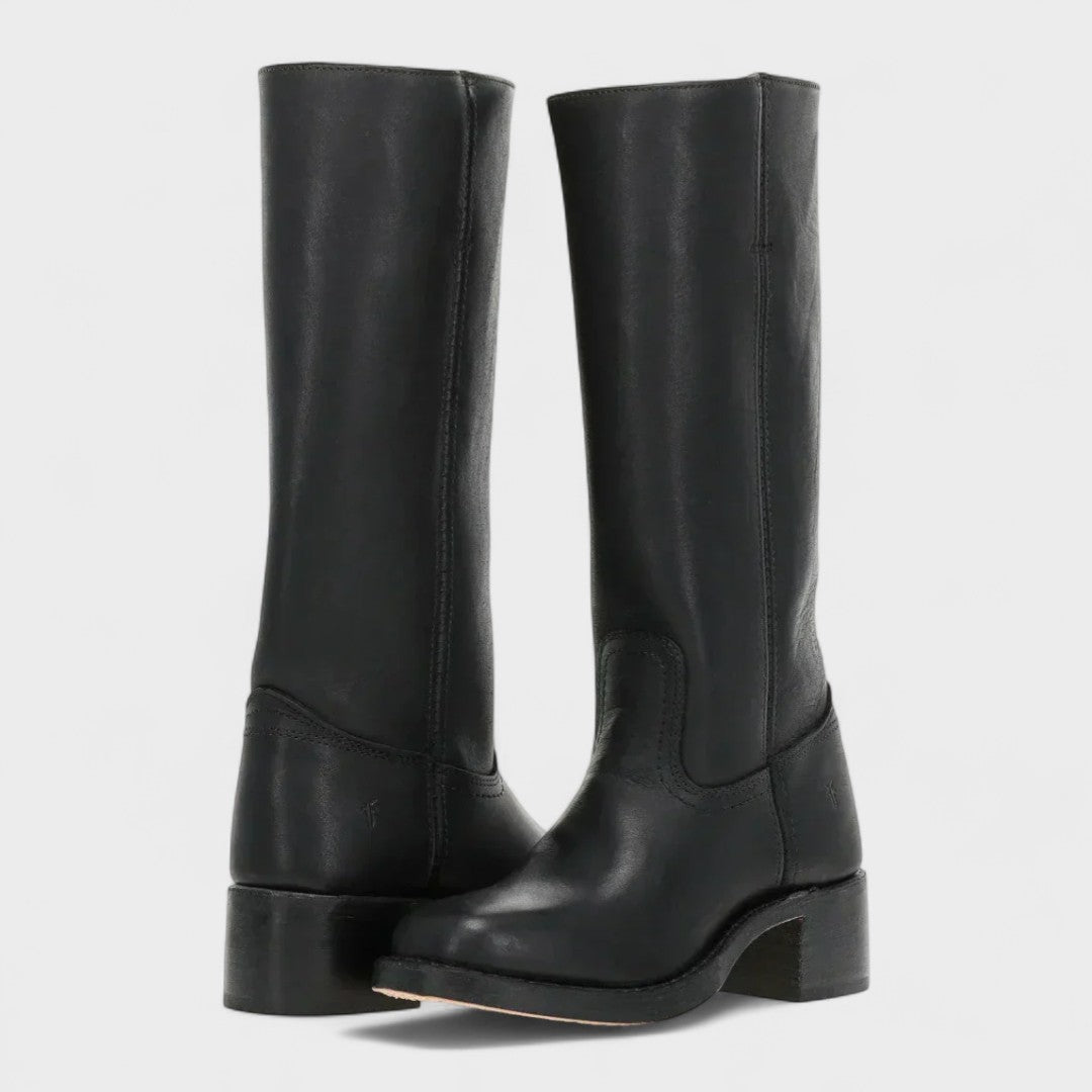 Women's Classic Vegan Leather Riding Boots - Everyday Elegance