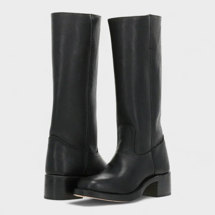 Women's Classic Vegan Leather Riding Boots - Everyday Elegance