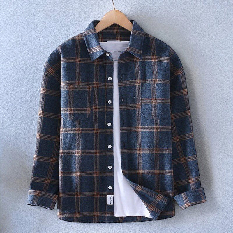 Men's Massimo Cotton Plaid Shirt – Smart-Casual Check Classic