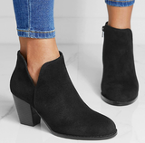 Women's Pointed Suede-Effect Ankle Boot - Versatile Everyday Style