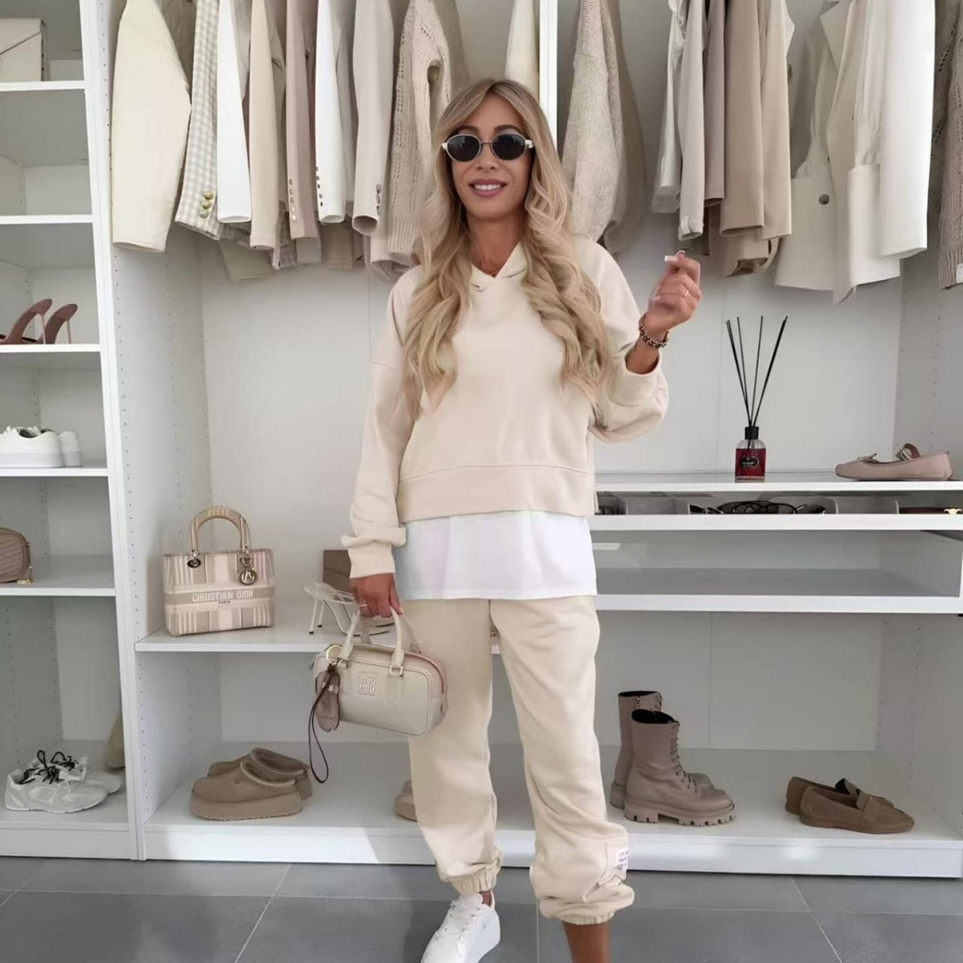 Women's Hooded Casual Sweatshirt Set - Cozy Lounging & Everyday Wear