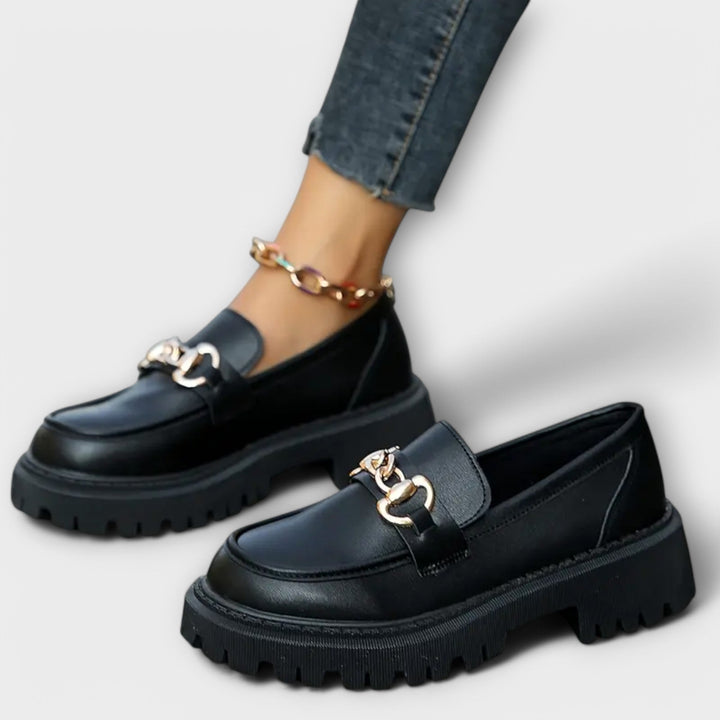 Women's Platform Loafers with Buckle - Chic Everyday Style