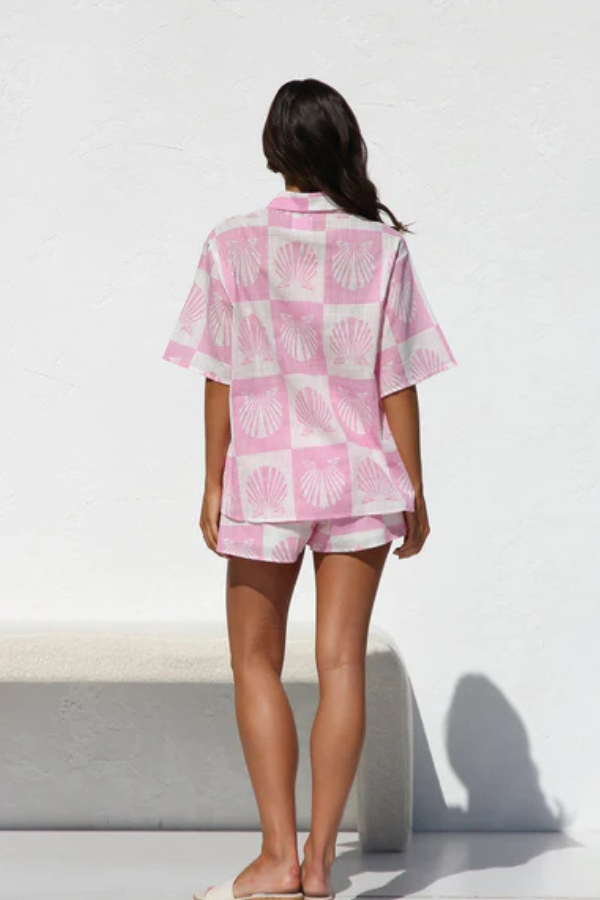 Women's Brielle Printed Shirt and Short Set - Breezy Summer Style