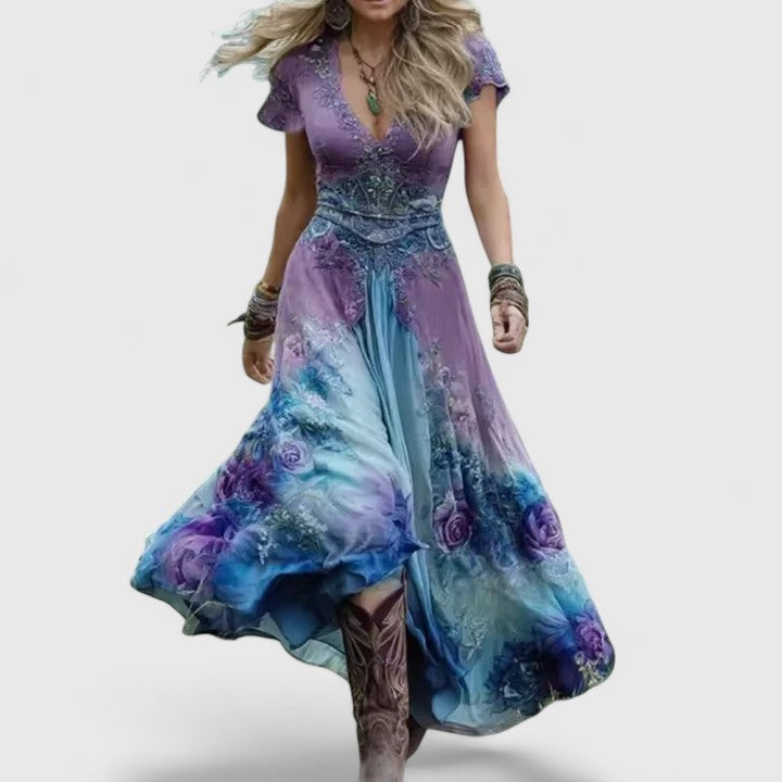 Women's Floral Embroidery Sophisticated Dress - for Every Occasion