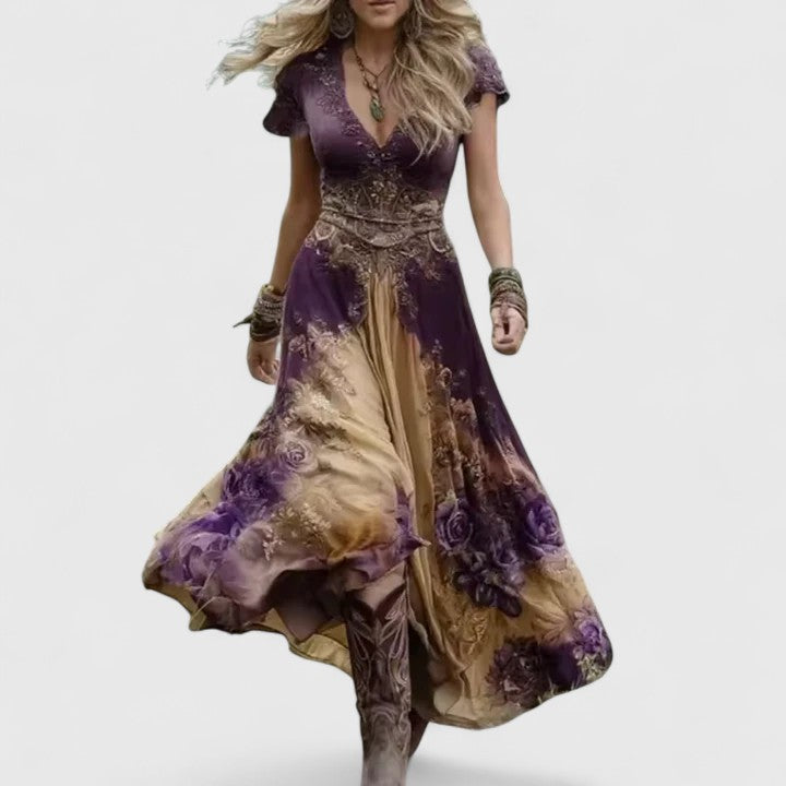 Women's Floral Embroidery Sophisticated Dress - for Every Occasion