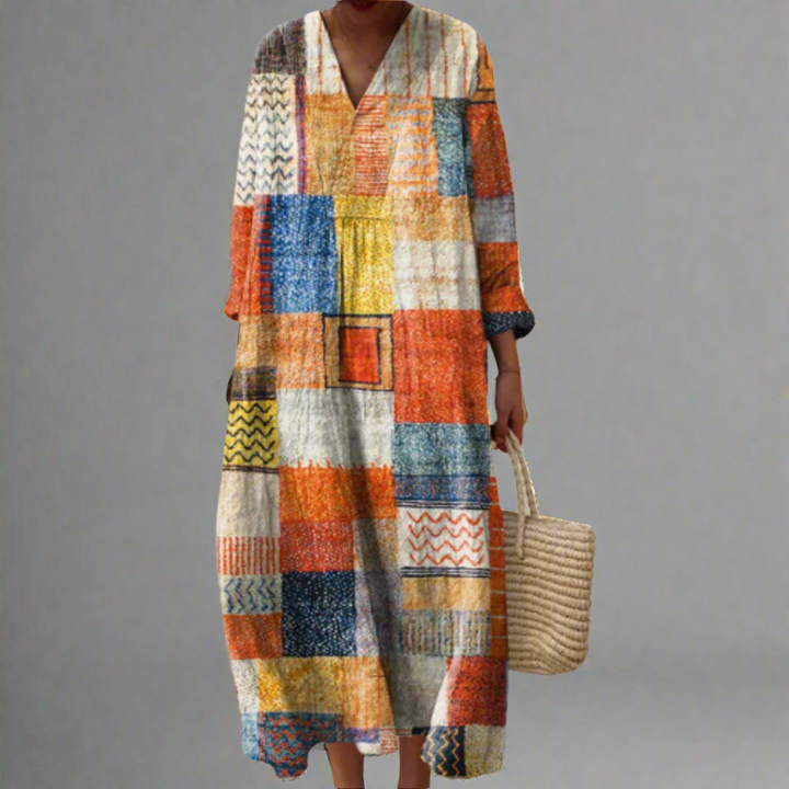 Women's Geometric Comfort Fit Dress - Effortless Summer Style