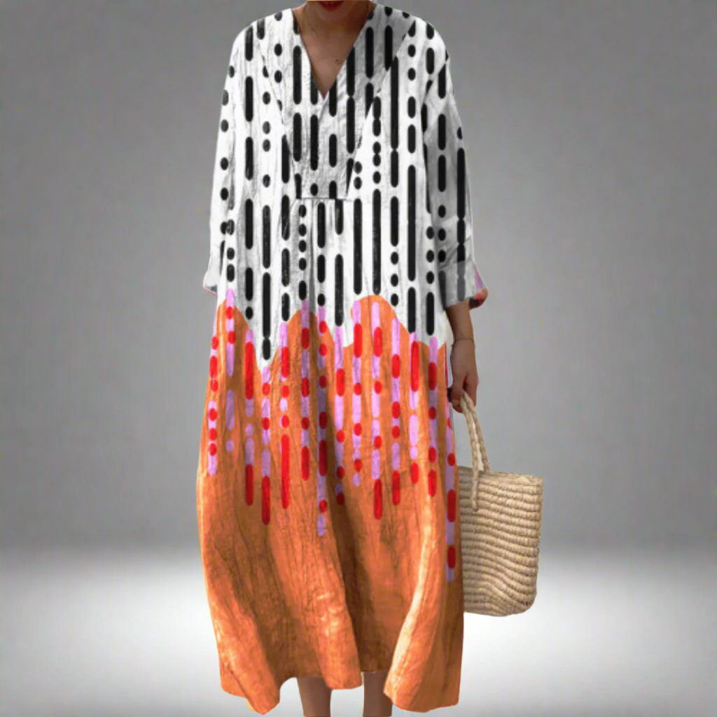 Women's Elegant Geometric Dress - Light & Breezy for Summer