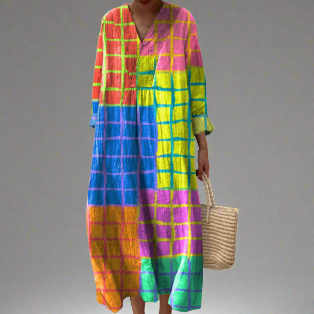 Women's Geometric Dress - Effortless Comfort for Summer Days