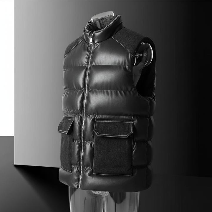 Men's Padded Gilet – Quilted Insulated Vest with Stand Collar
