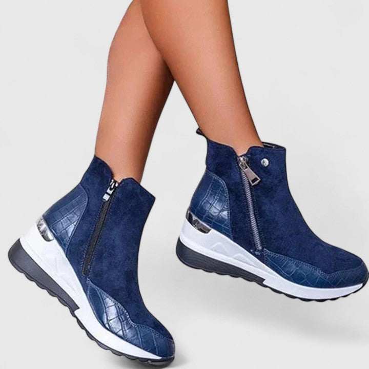 Women's Brooke Zip-Up Wedge Boots - Effortless All-Day Comfort