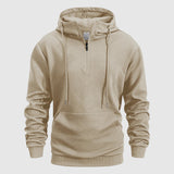 Men's Textured Knit Quarter-Zip Hoodie – Smart Casual Layering